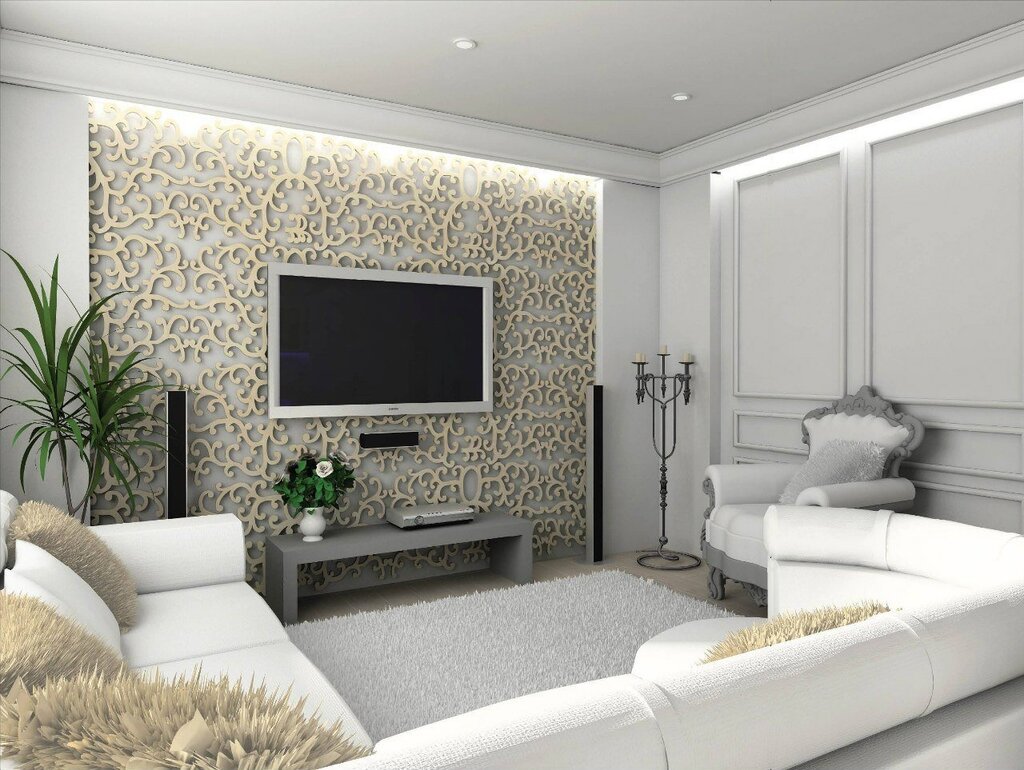 Highlighting the TV area with wallpaper