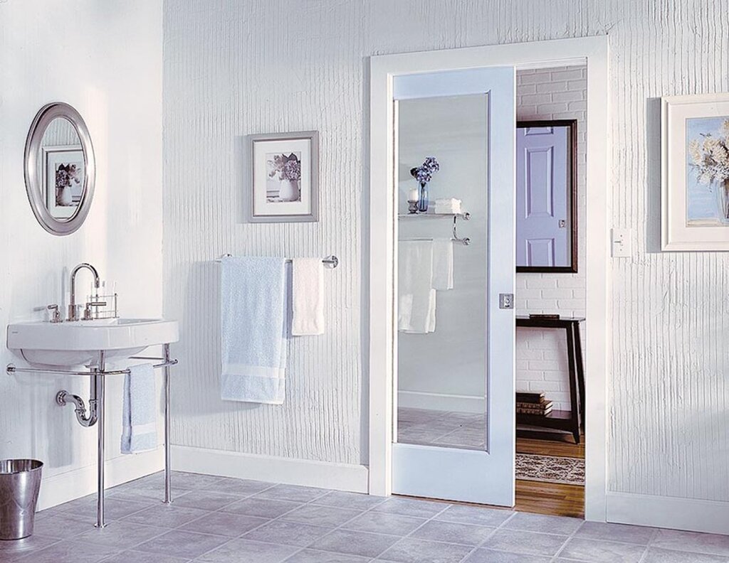 Sliding door to the bathroom