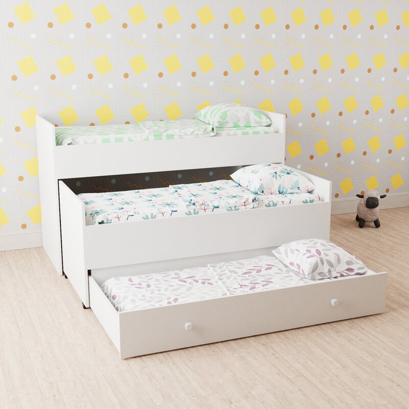 A pull-out bed for three children