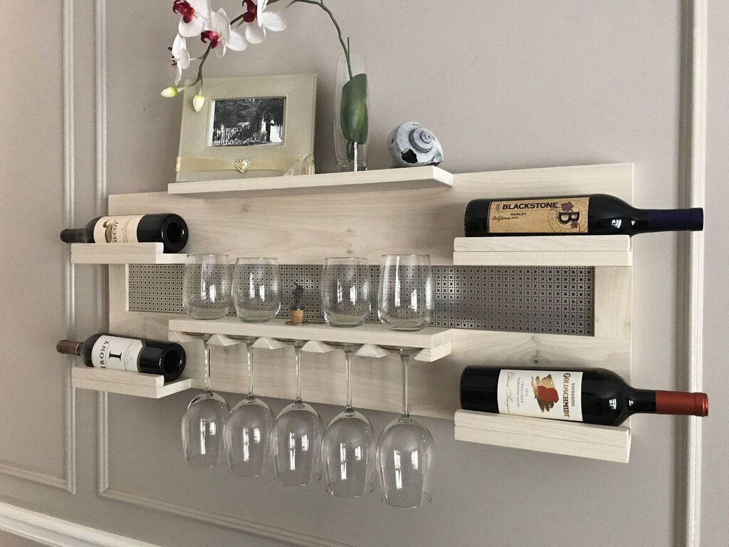 Wine shelf in the kitchen