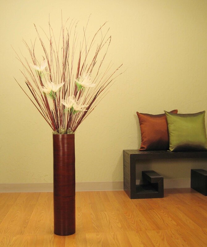 Tall artificial flowers for a floor vase