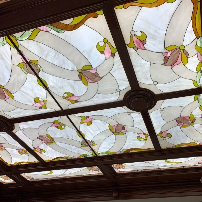 Stained glass on the ceiling