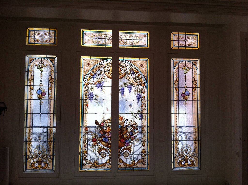 Stained glass in modern interior