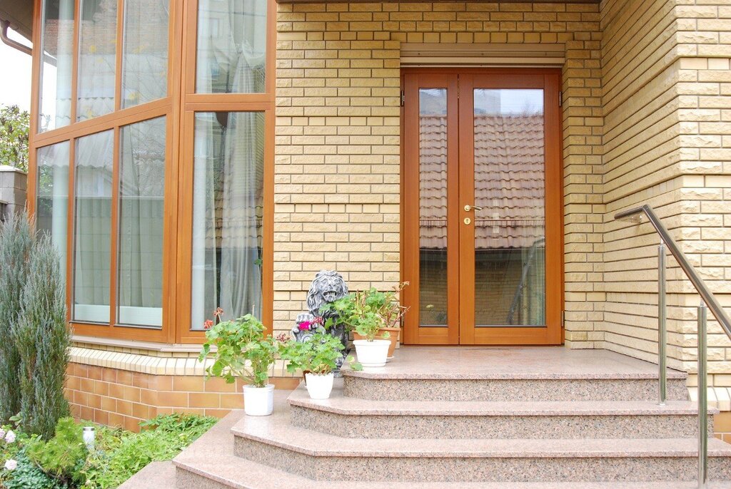 Entrance door with a double-glazed window