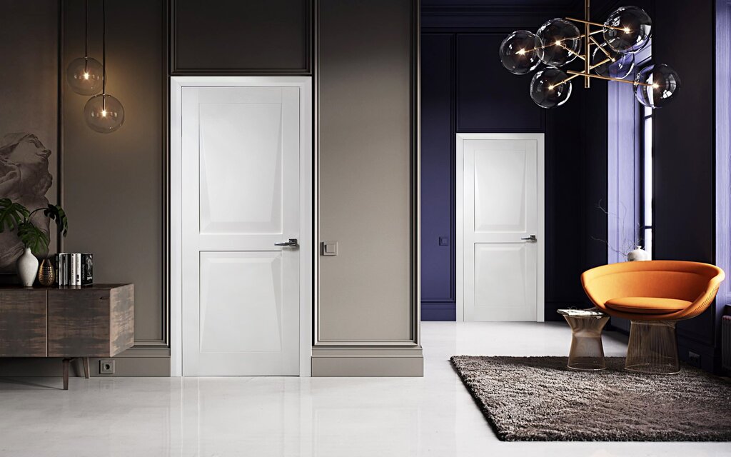 Entrance and interior doors in the same style