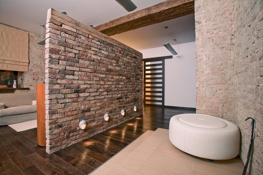 Internal partitions made of brick 40 фото