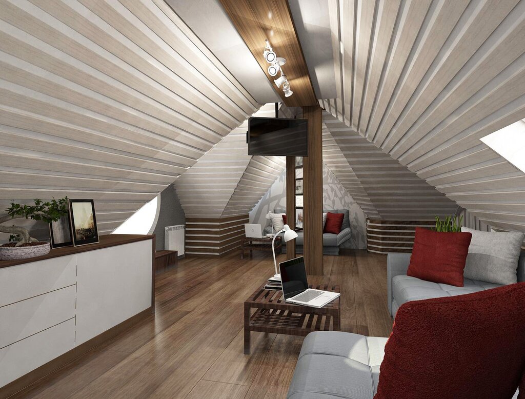 Interior finishing of the attic