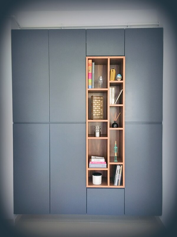 Built-in bookshelves