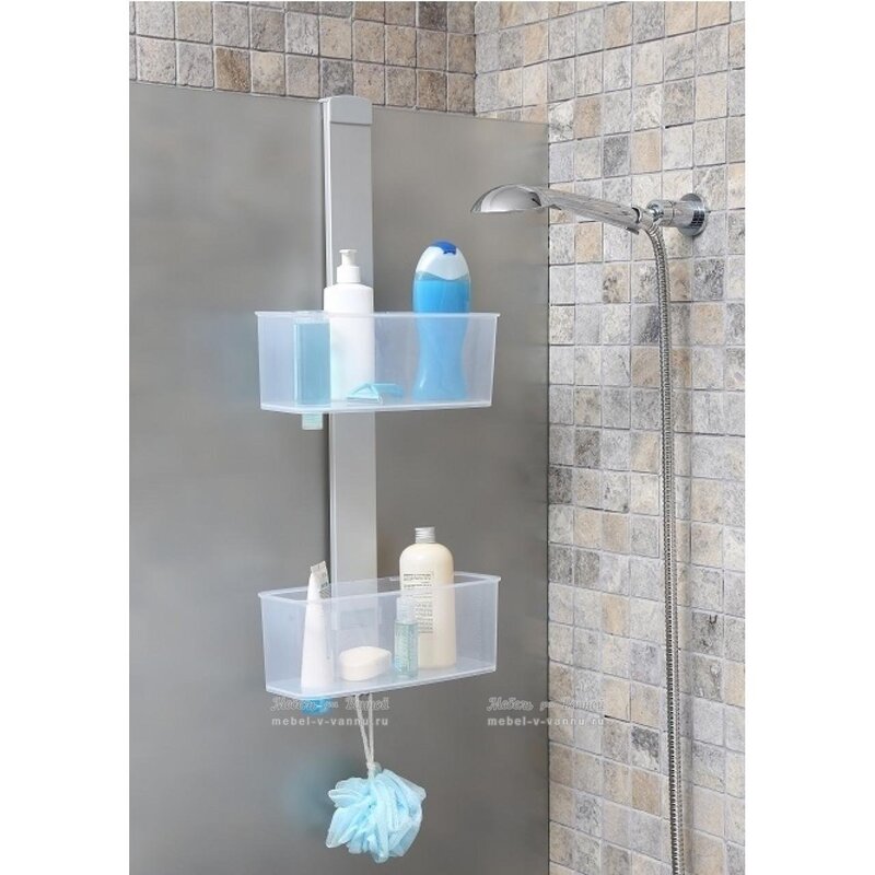 Built-in shelves in the shower