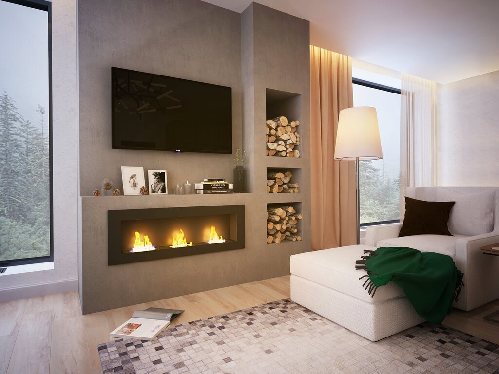 Built-in fireplace