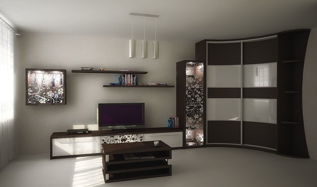 Built-in wardrobe in the living room