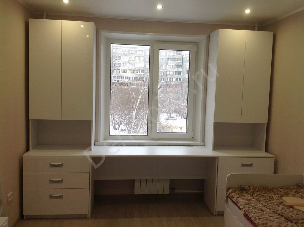 Built-in closet by the window