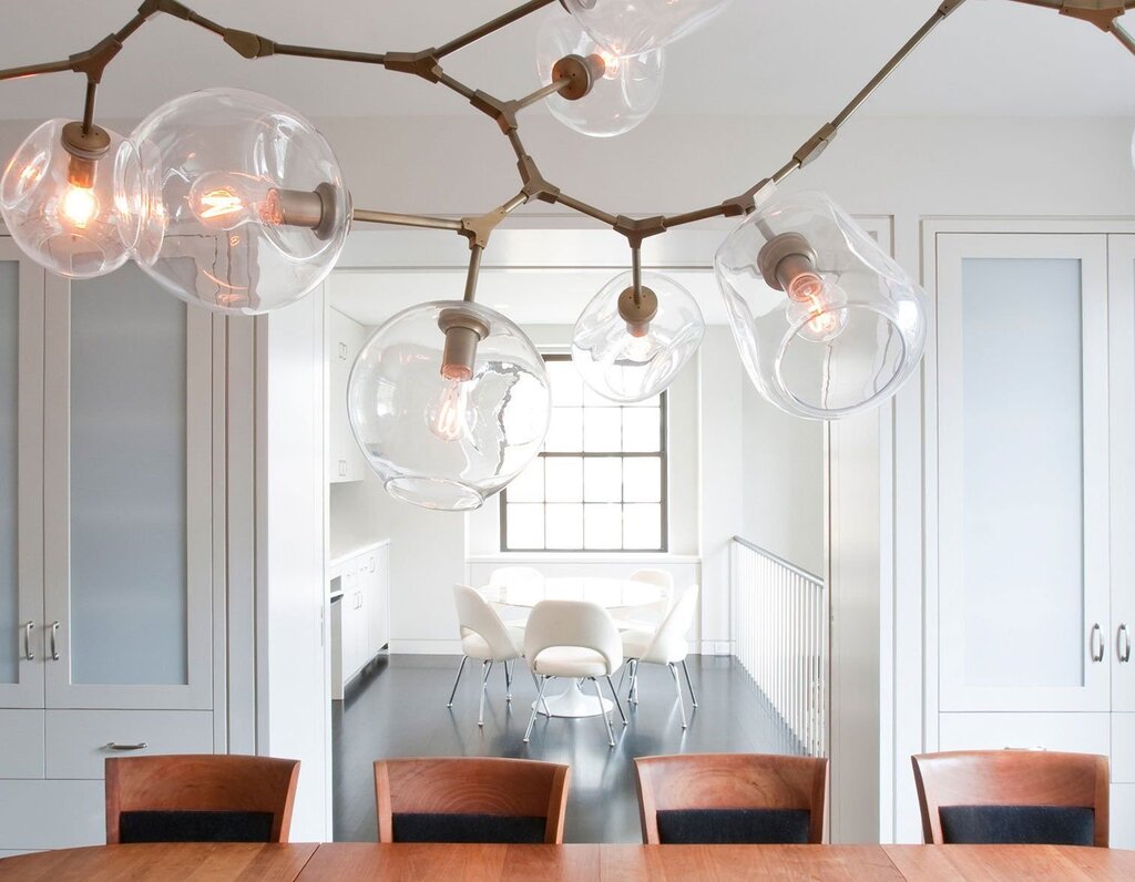 A bright chandelier for the kitchen