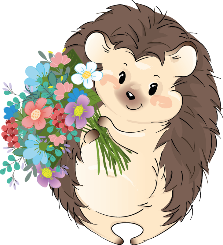 A hedgehog with flowers pictures