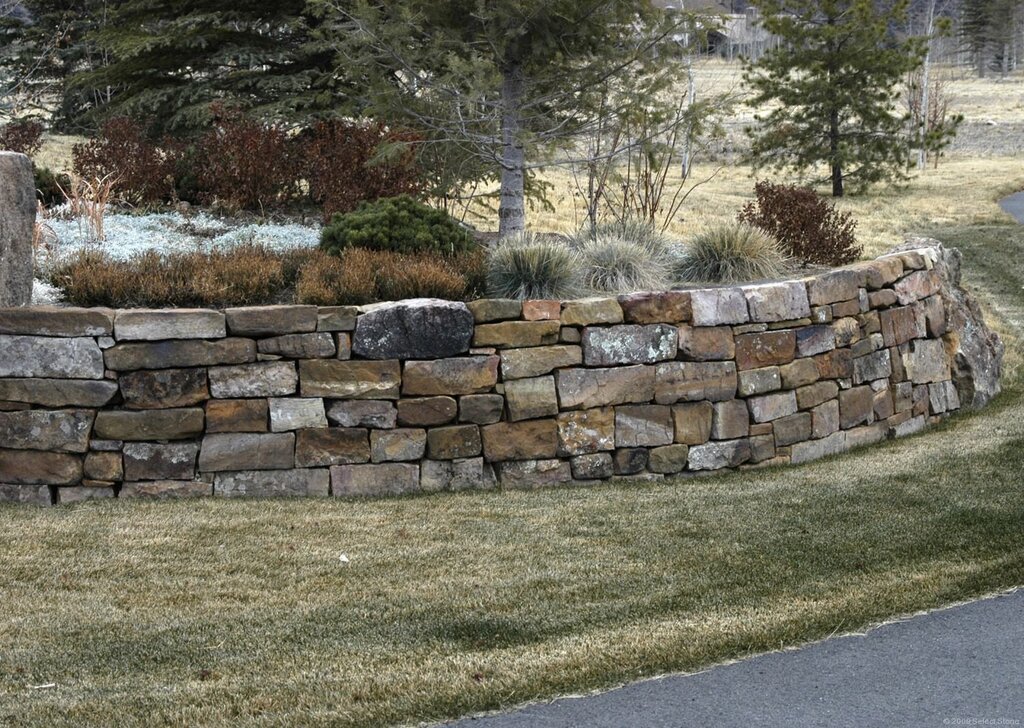 A fence made of rubble stone