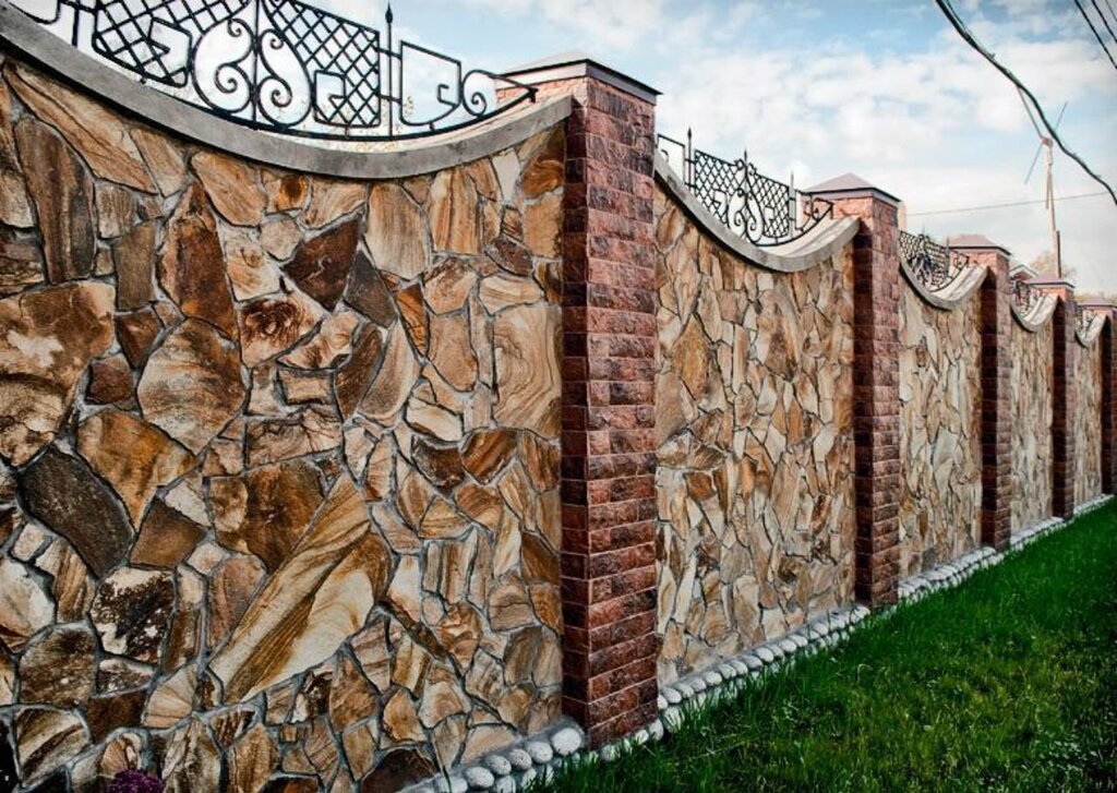 A fence made of natural stone