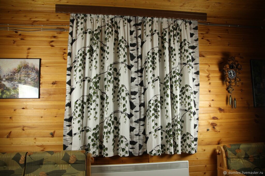 A curtain for the window in the sauna