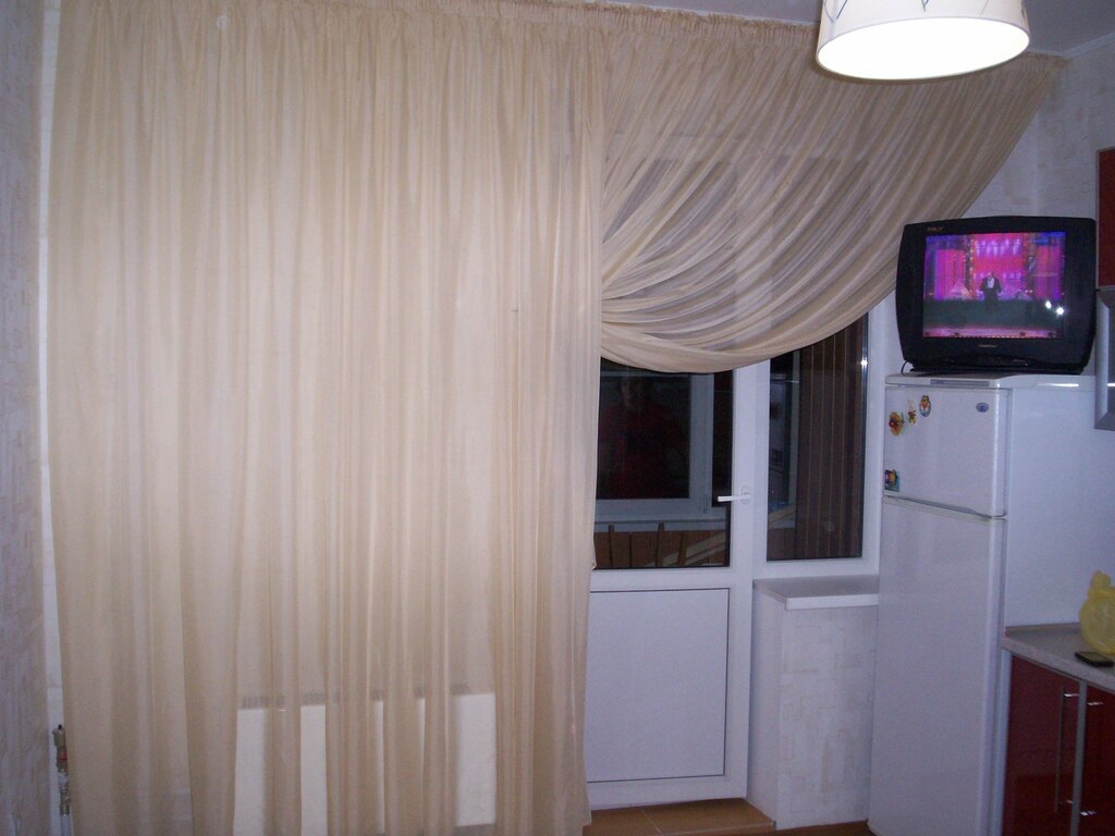 Curtains for the kitchen with a balcony door 32 фото