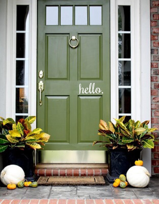 The green front door to the house