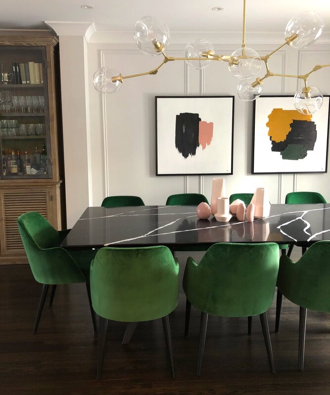 Green chairs for the kitchen