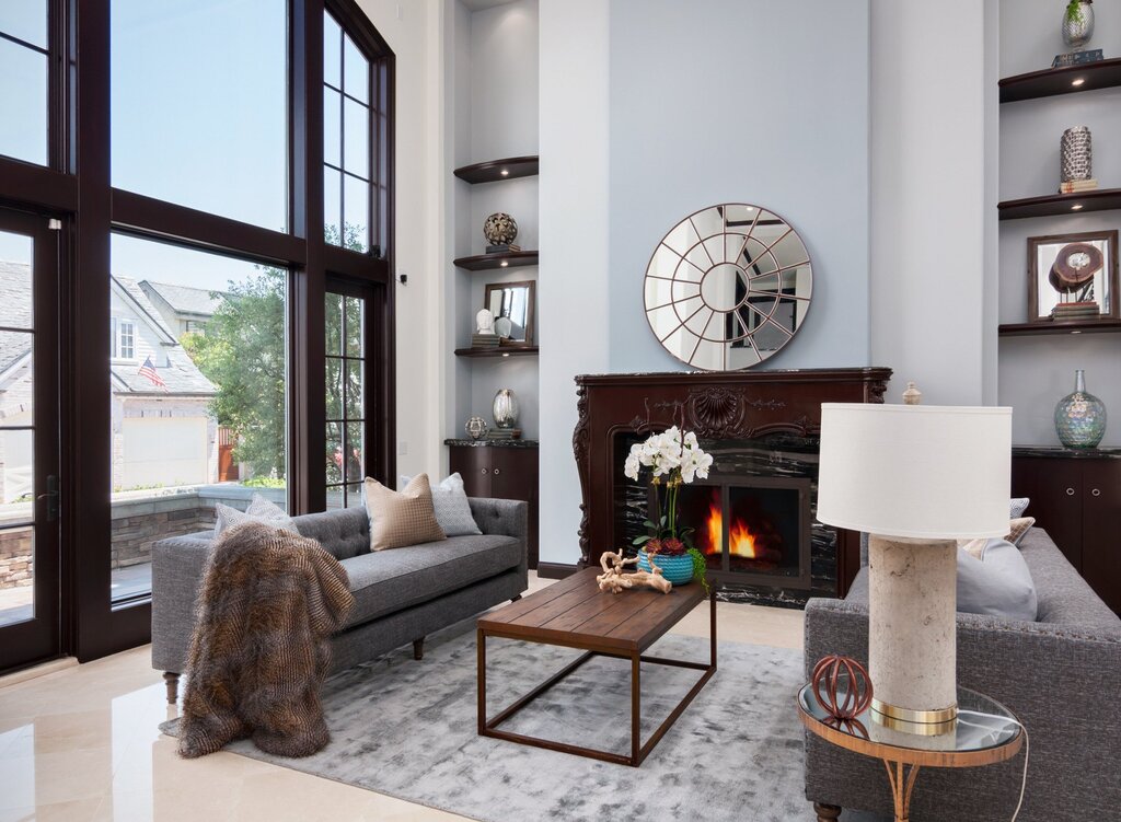 Mirrors in a loft interior