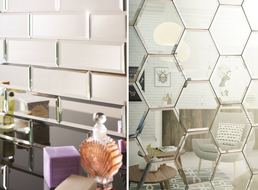 Mirror tile honeycombs in the interior 15 фото