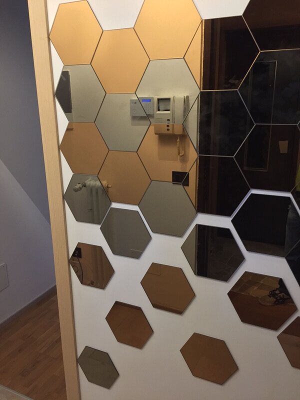 Mirror self-adhesive tile