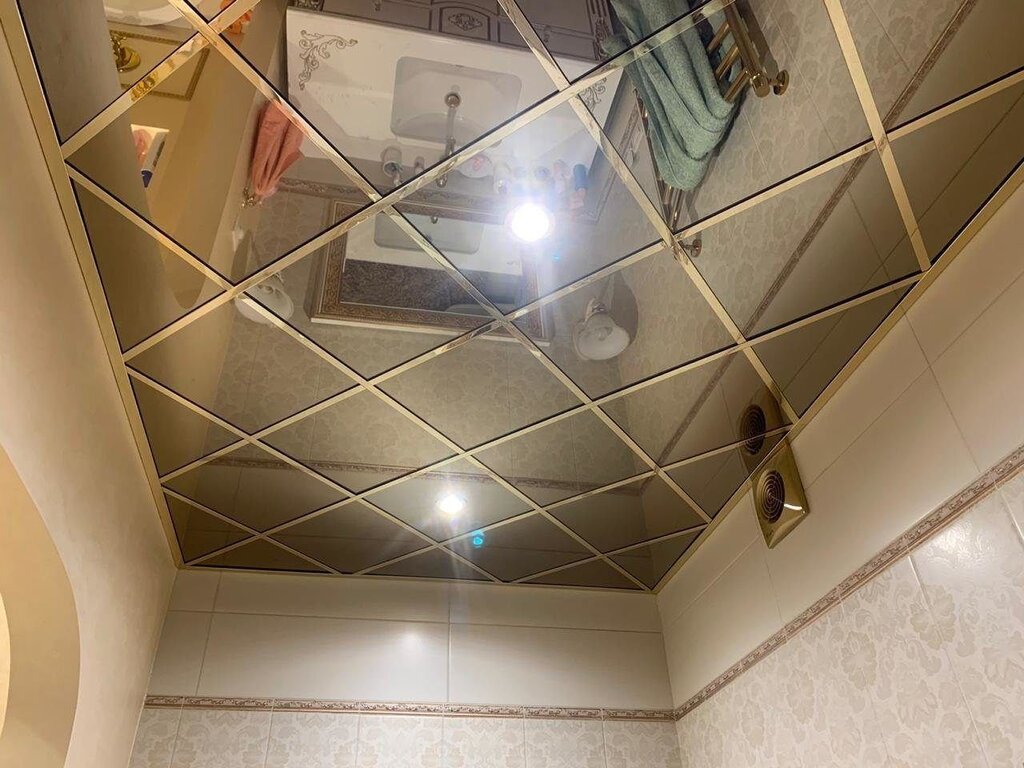 Mirror panels for the bathroom ceiling