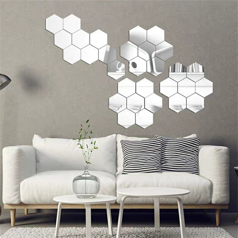 Mirrored honeycombs on the wall