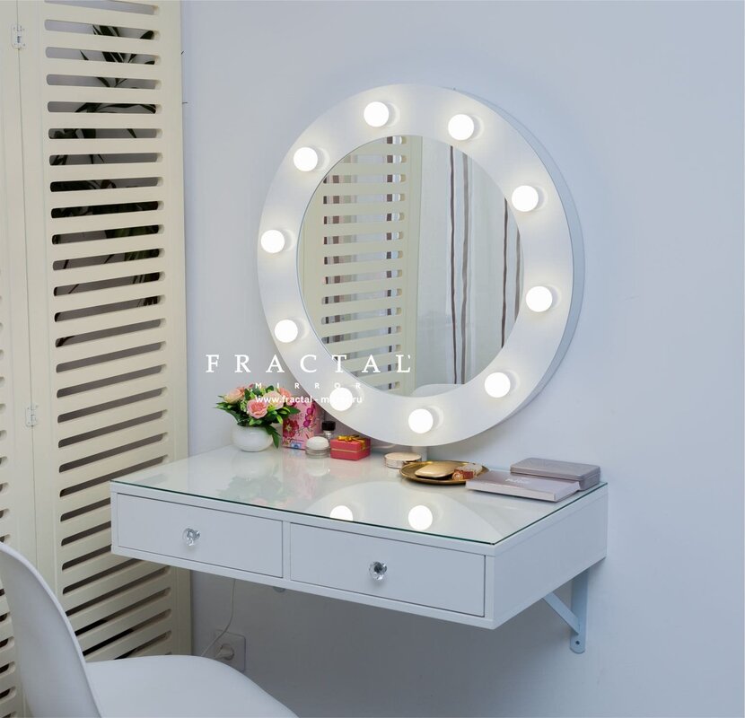 Mirror with shelves for the bedroom