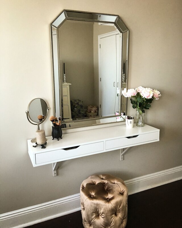 Mirror with a shelf for the hallway