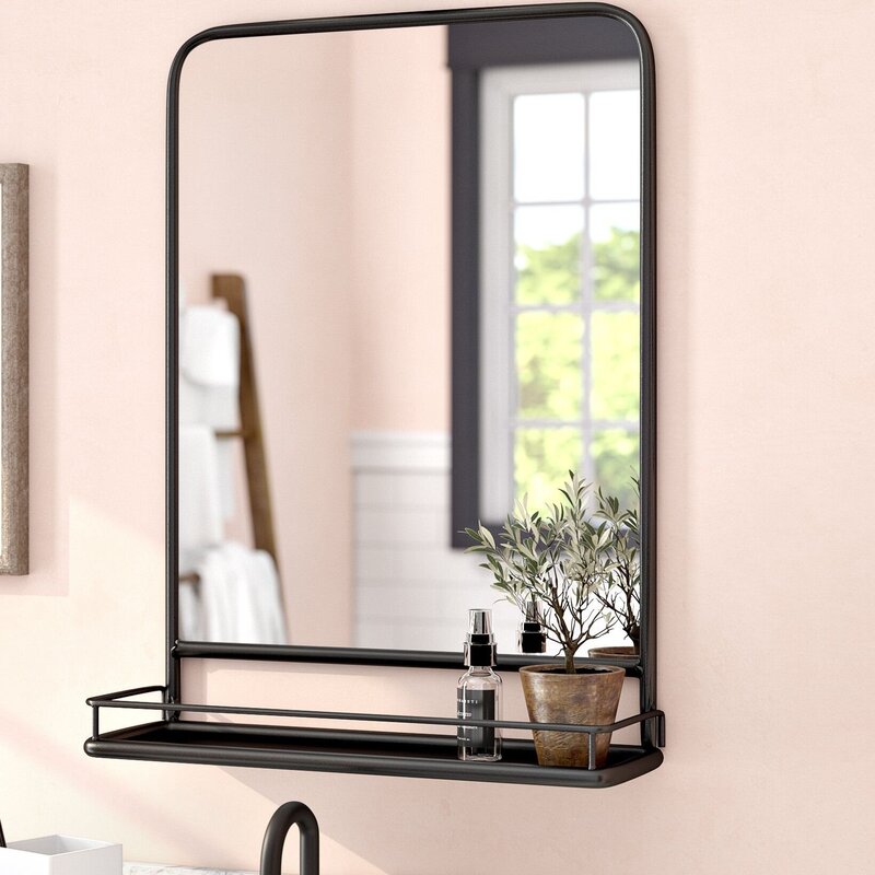 Mirror with shelves for the bathroom