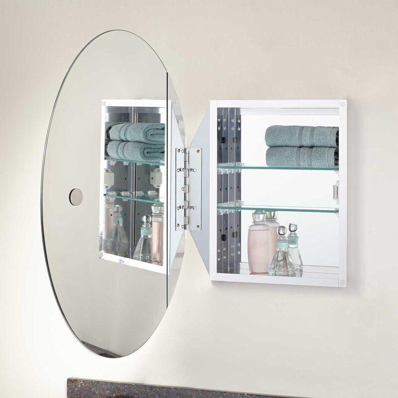 Mirror for the bathroom with a shelf