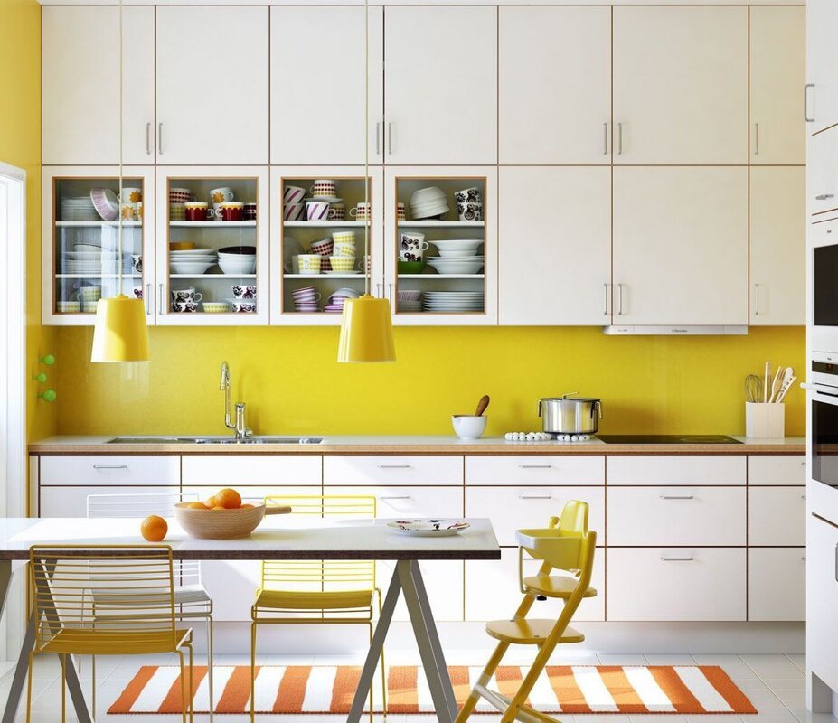 Yellow tile for the kitchen