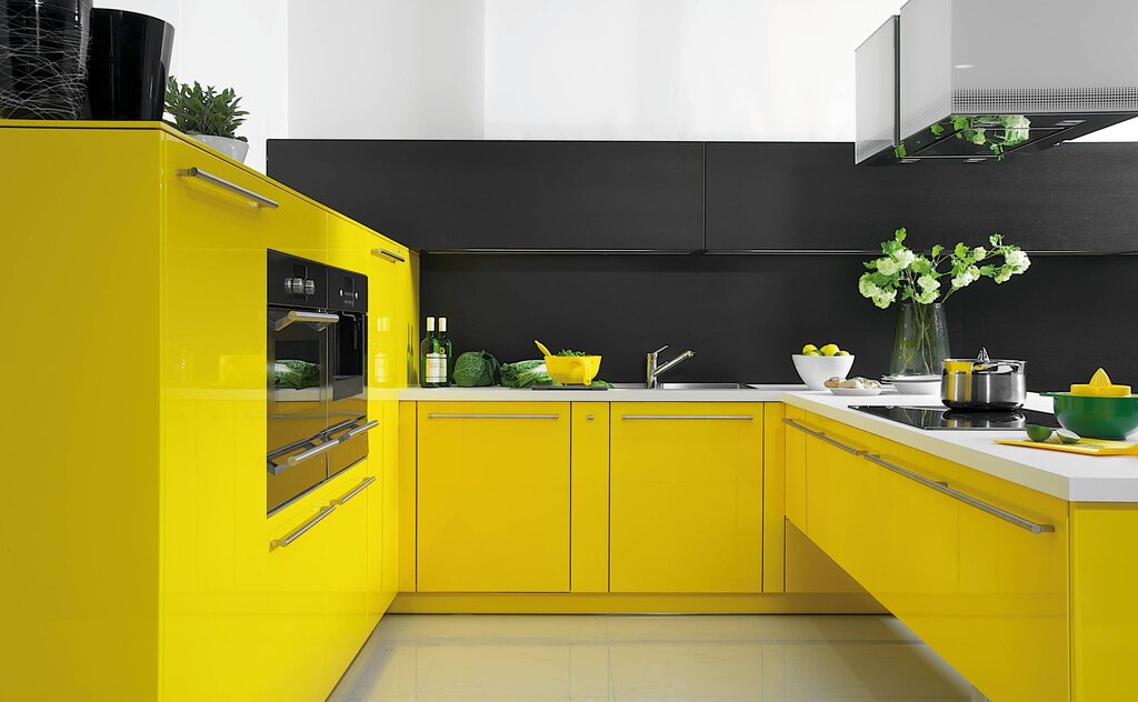 Yellow corner kitchen