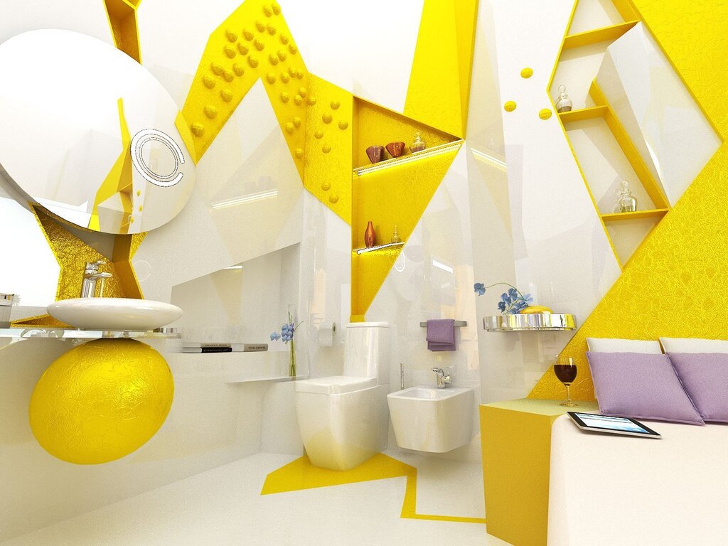 Yellow bathroom