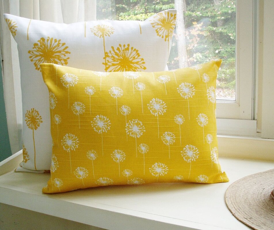 Yellow pillows on the sofa