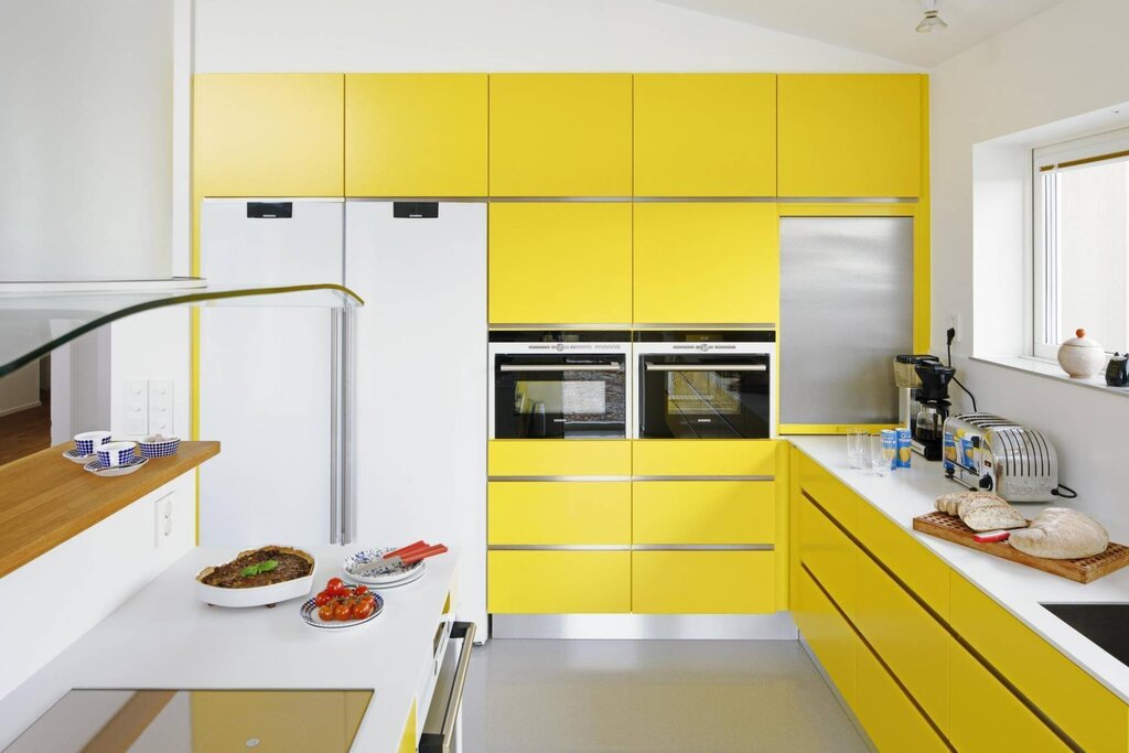 Yellow kitchen set