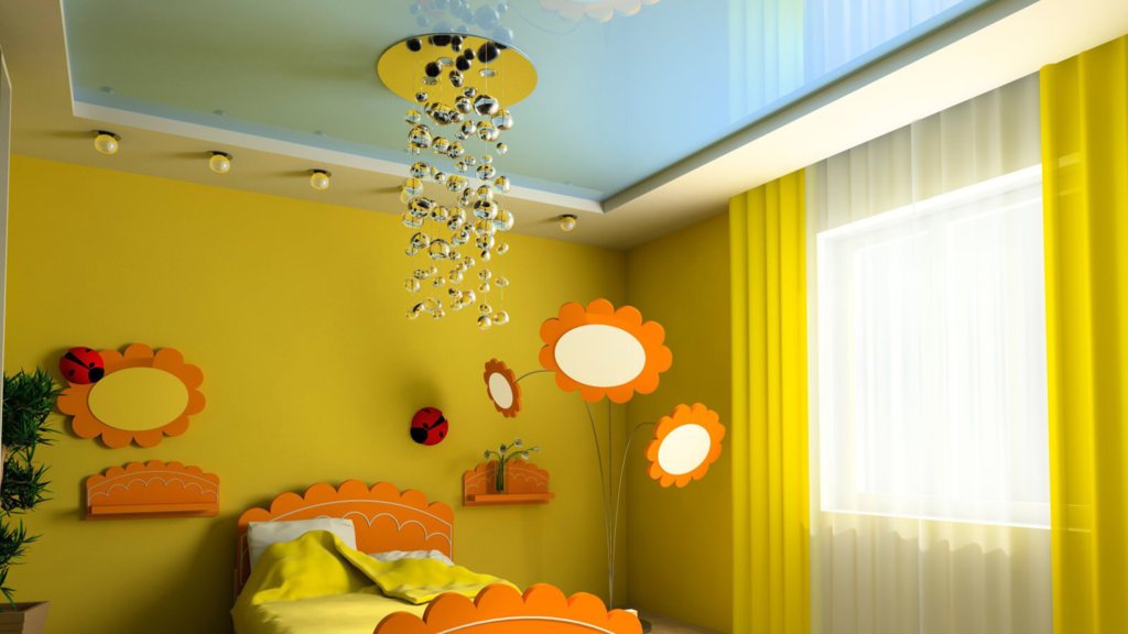 Yellow ceiling