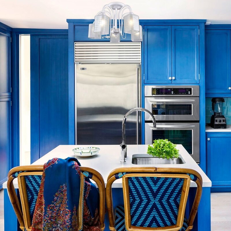 Yellow and blue kitchen