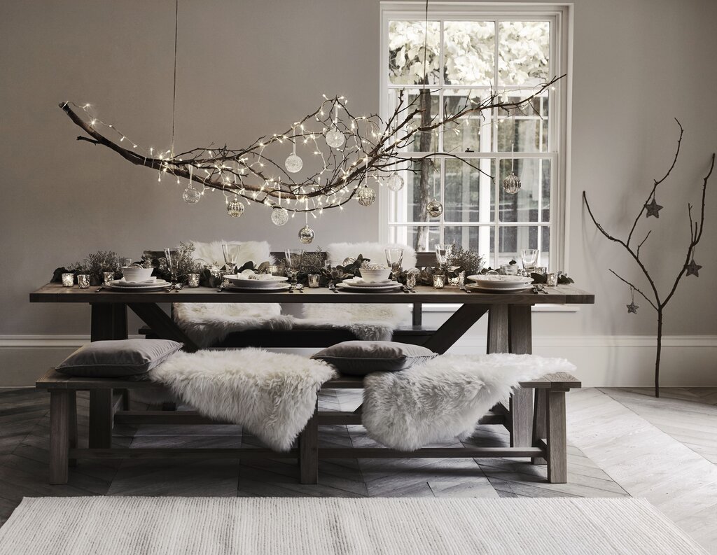 Winter decor made from branches