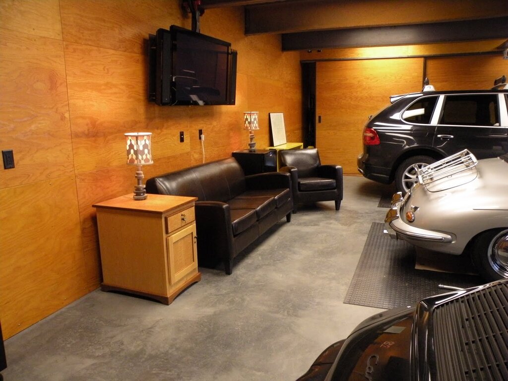 Recreation area in the garage