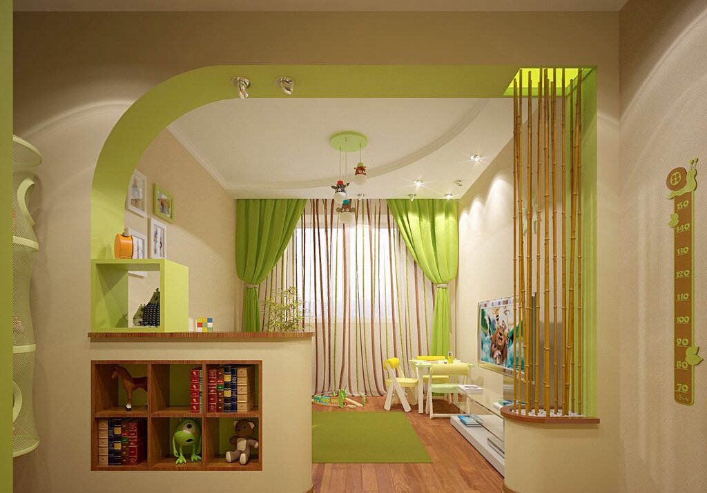 Zoning a child's room with curtains 43 фото